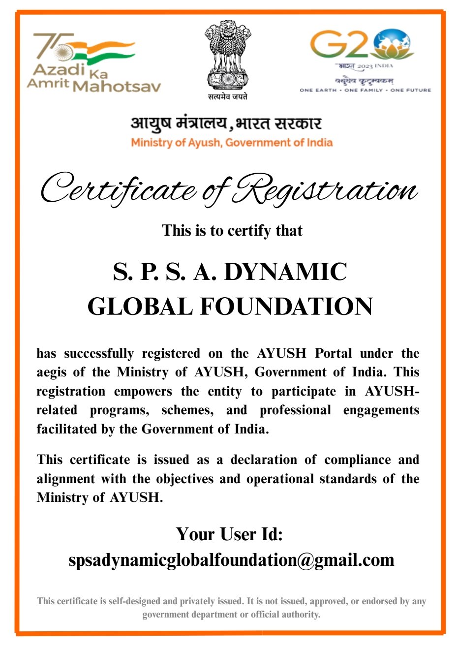 Ministry of Ayush Certificate